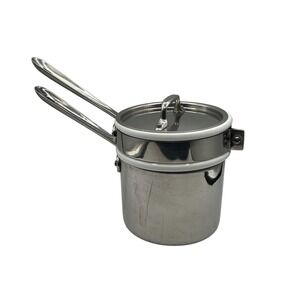 ALL-CLAD Double Boiler 2 QT Stainless Steel Sauce Pan & Ceramic Pot With Lid